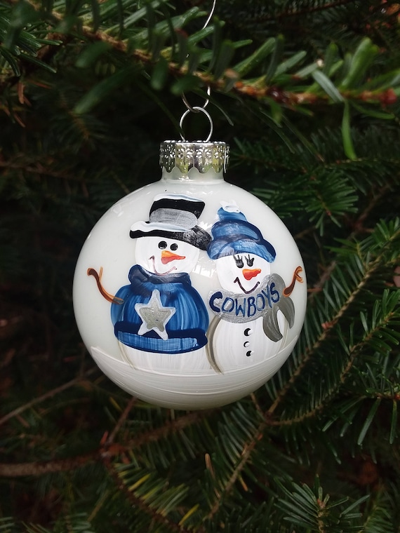 Dallas Cowboys Family Personalized Snowman Christmas Ornament Etsy