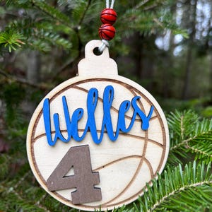 Personalized Wooden Basketball Ornament