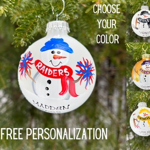 Cheerleader Pupazzo di neve personalizzato Ornamento di Natale dipinto a mano Regalo