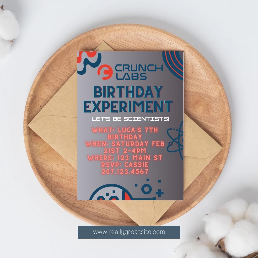 Crunch Labs Science Birthday Party Invitation - Etsy