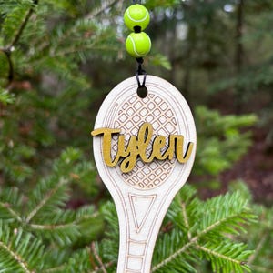Tennis personalisierte Holzverzierung