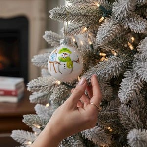 Artist Personalized Snowman Christmas Ornament Handpainted Gift