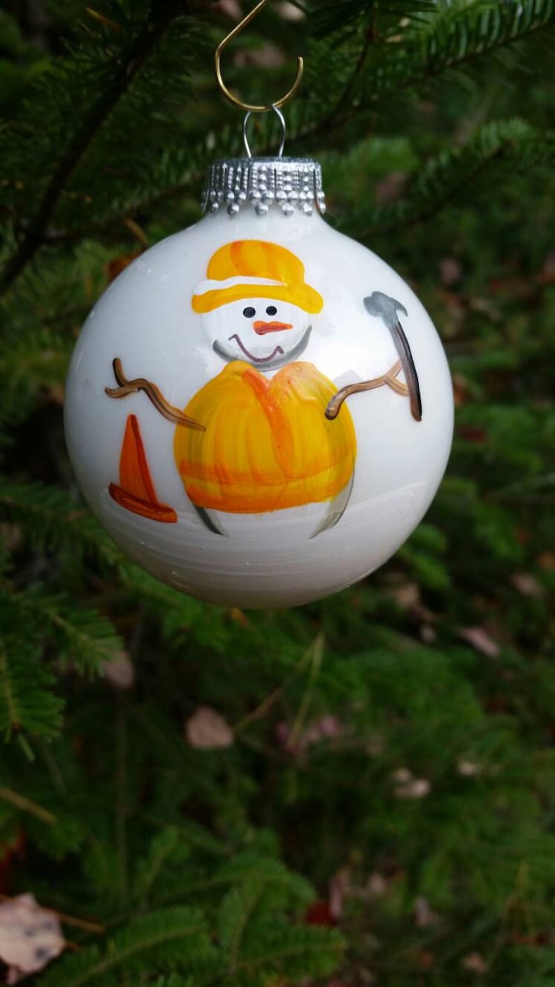 Construction Worker Personalized Snowman Christmas ...