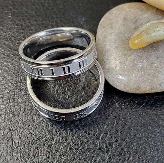 Bague en acier inoxydable pour hommes de mm de largeur avec