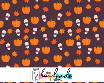 AUTUMN AFTERNOON - fall theme seamless repeating pattern file for fabric shops, non-exclusive limited commercial license, up to 200 units