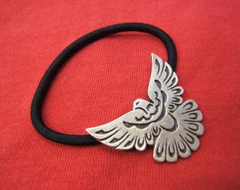 Silver Southwestern Concho with Feather Indian Style Hair Jewelry Accessories Elastics #80152-1 Men/'s Women/'s Teen Gift Ponytail Holders