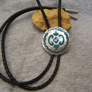 Southwestern Indian Style Bolo Tie Bolos Mens Womens Jewelry Husband Gift Neckties Necklaces Silver, Turquoise, Gift for Her Him #80093-4