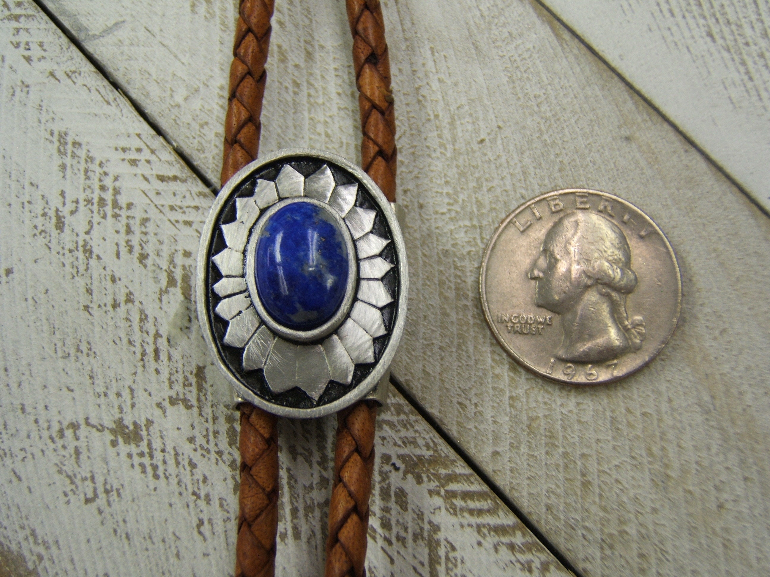 Pewter Jewelry Pewter Bolo Tie Lapis Jewelry Wedding Bolo  display picture 3