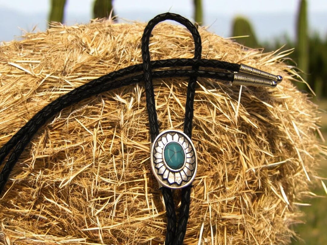 JEAN'S FRIEND American Southwest Pattern Totem Oval Wedding Bolo Tie Cravate