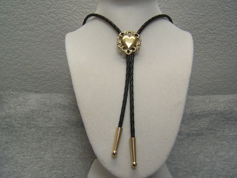 Polished Brass Heart Bolo Tie Bolos Mens Womens Teen Filigree Etsy