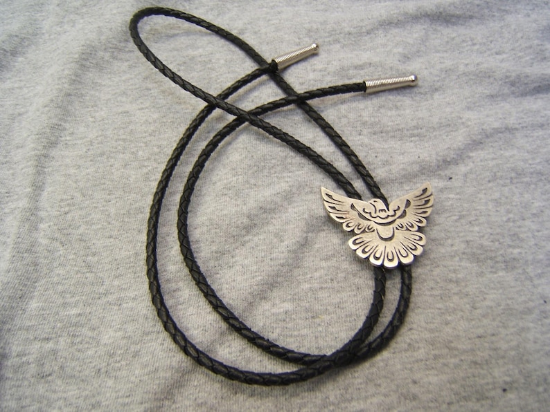 Thunderbird Silver Bolo Tie Bolo Ties Bolos Neckties Necklaces Rodeo Cowgirl Cowboy Western Jewelry Birthday Gift Free Shipping* #80389-1