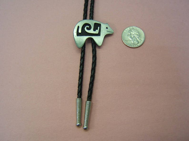 Indian Style Bear Bolo Tie Bolos Southwestern Western Festival Neckties Necklaces Pewter Jewelry Gift Idea for Men Women Him Her #80132-1