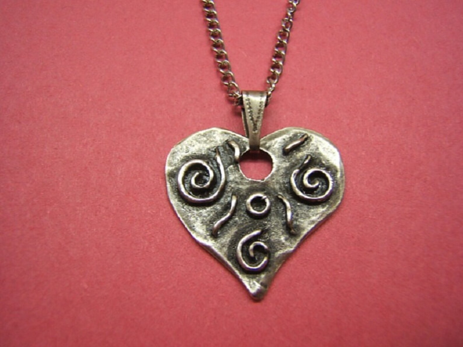 Statement Long Necklace Gift for Her Silver Heart Necklace Etsy