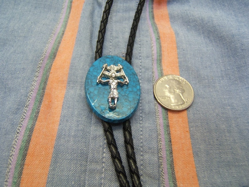 Southwestern Indian Tribal Style Kachina Bolo Tie Unisex Bola Ties Bolos Lariats Western Ties Neckties Jewelry Necklaces Gift Idea #80359