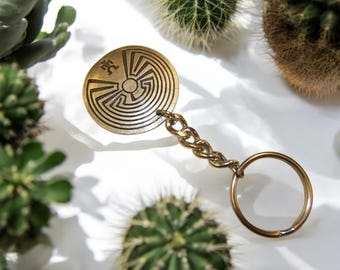 Silver Man In Maze Key Ring- Southwestern Key Chain His Her Dad Grandpa Birthday Gift Western Native Indian Style Jewelry USA Made 80576-1