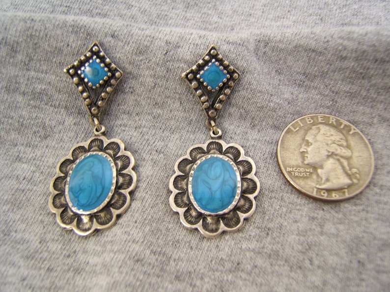 Jewelry Bohemian #60332-1 Indian Style Mother/'s Day Gift Silver Earrings Boho Chic On Sale Tribal Handmade Scandalous Blue