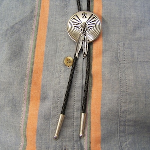 Man in the Maze Bolo Tie Mens Bolo Tie Women Bolo Ties Western Jewelry Bohemian Jewelry Southwestern Jewelry USA Made Unique Gift Idea 80351
