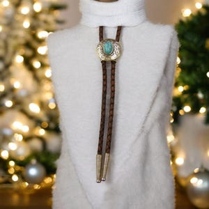 Southwestern Silver Concho Bolo Tie Wedding Bolo Tie Wedding Necktie Mens Necktie Boho Necklace Indian Jewelry Country Western Wear 80521-8