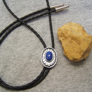 Minimalist Southwestern Sunburst Silver w Lapis Bolo Tie Bolos Bola Western Wedding Bolo Tie  Boho Chic Necklace Rodeo Kids Birthday 1084B-9