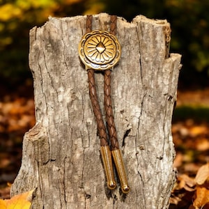 Western Jewelry Leather Pendant Necklace Brass Bolo Tie Wedding Bolo Tie Western Necktie Southwestern Jewelry Womens Bolo Tie Kids Tie 80534
