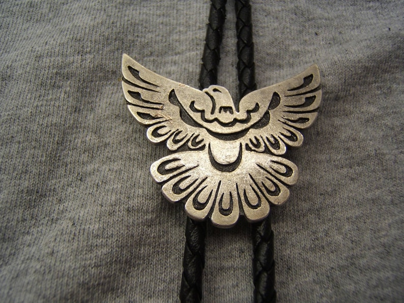 Thunderbird Silver Bolo Tie Bolo Ties Bolos Neckties Necklaces Rodeo Cowgirl Cowboy Western Jewelry Birthday Gift Free Shipping* #80389-1
