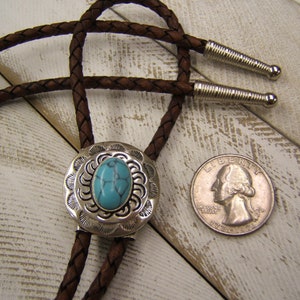 Handgemaakte stropdas met turkoois zilveren stropdas bruiloft stropdas cowgirl sieraden rodeo Wear westernkleding stropdas met pak bolo's bola 80521-8 afbeelding 5