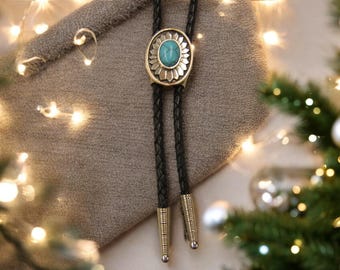 Vintage Native American Bolo Tie- Rhodonite and Sterling