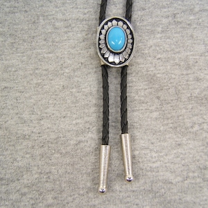 Cravate bolo concho en argent avec bola de mariage turquoise Bolo cravate collier western bijoux pour ses enfants cadeau cow-boy vêtements de fabrication américaine 1084B-7