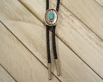 Mother's Day Gift Minimalist Silver Bolo Tie for Men Women Turquoise Stone Western Bolo Tie Wedding Bolo Tie Necktie Boho Necklace 1084B-15