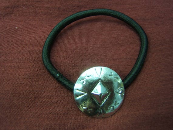 Silver Southwestern Concho with Feather Indian Style Hair Jewelry Accessories Elastics #80152-1 Men/'s Women/'s Teen Gift Ponytail Holders