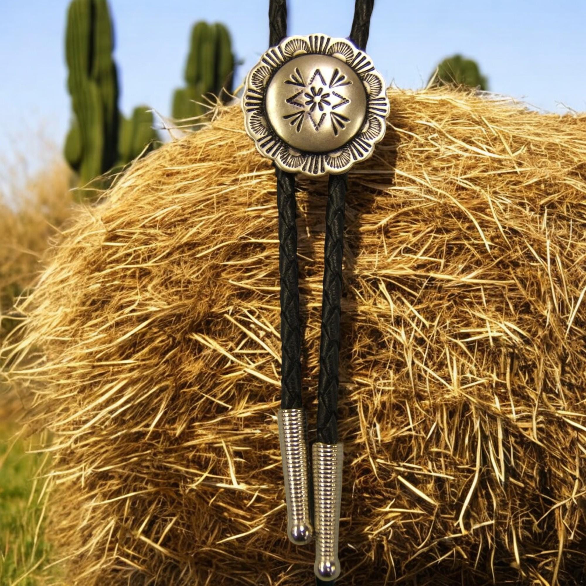 ネックレス・チョーカー Numbering Western Concho Bolo Tie #7810 SA5B0011 Western Concho Bolo With Stone, Made in USA - Etsy