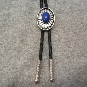 Minimalist Silver w Lapis Concho Bolo Tie Bolos Father&#39;s Day Gift Wedding Bolotie Southwestern Jewelry Kids Bolo Tie Women Bolo Tie 1084B-9