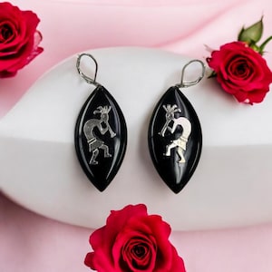 Long Dangle Earrings Southwestern Statement Earrings Kokopelli Silver Earrings Western Earrings Cowgirl Earring Boho Earrings USA Made 80623