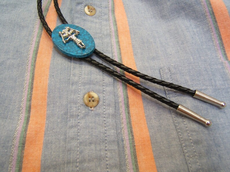 Southwestern Indian Tribal Style Kachina Bolo Tie Unisex Bola Ties Bolos Lariats Western Ties Neckties Jewelry Necklaces Gift Idea #80359