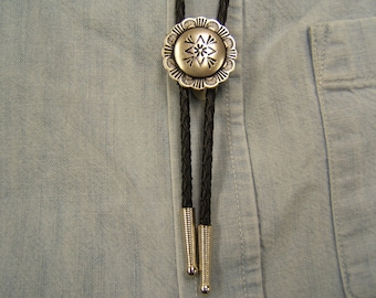 Silver Bolo Tie Western Bolo Tie Wedding Bolo Tie Wedding Necktie Country Western Jewelry Tribal String Tie Bolo Tie with Jacket 80356-1