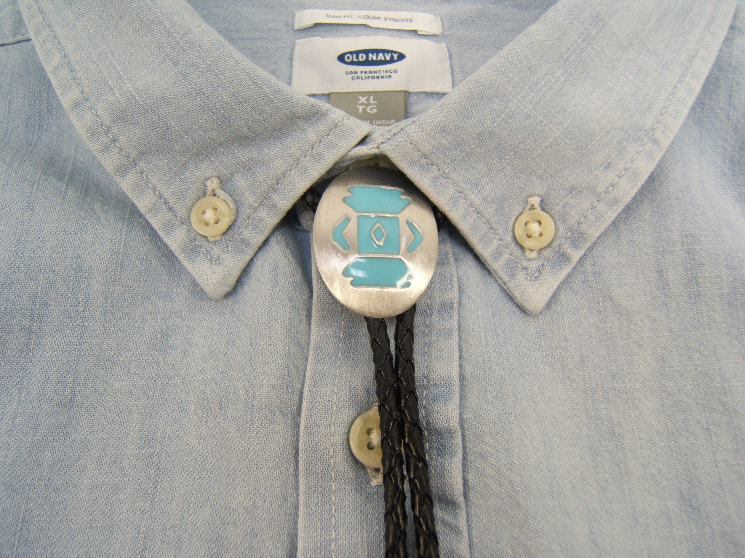 Natural Turquoise Bolo Tie Bolos Bolas Wedding Neckties Pewter Antique Brown Leather Cord Western Boho Necklaces Gift for Him Her #1084B-15