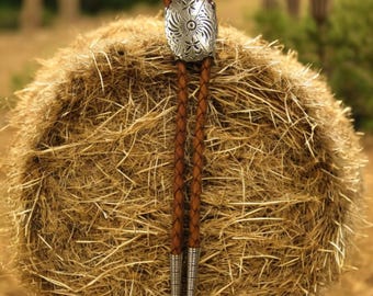Bröllop Bolo Tie Concho Bolo Tie, glänsande silver Bolo Tie Western Slips Tribal Necklace Y Halsband Cowboy Slips Bolo Tie Dam 80090-1