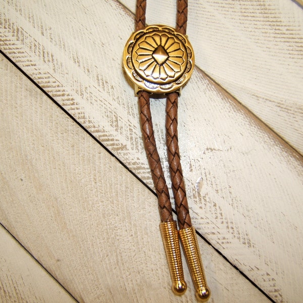 Unique Mother's Day Gift Jewelry Necklace Satin Antiqued Brass Bolo Tie Wedding Bola Western Necktie Kids Boho Chic Wear USA  Made 80534-1