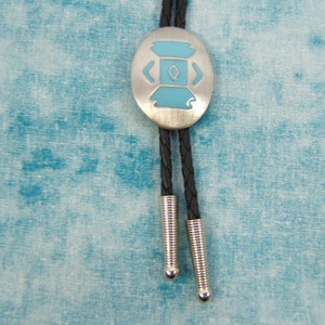 Unisex Pewter Bolo Tie w Turquoise Bolos Southwestern Necktie Boho Chic Necklace Pewter Jewelry Gifts for Her Him  Unique Gift Idea 80167-2
