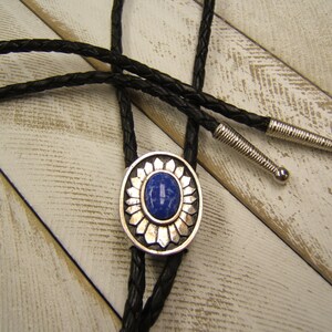 Western Neckties Ties Silver Bolo Tie w Lapis Gemstone Kids Bolo Tie Men Women Bolo Ties Boho Chic Necklace USA Made Cowgirl Jewelry 80570-1