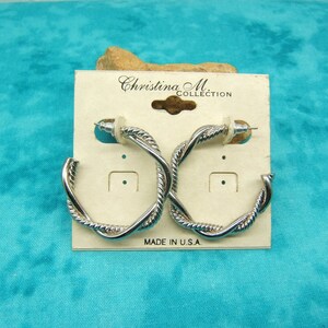 Western Silver Hoop Earring Gift for Wife Mom Her Boho Chic Earring Cowgirl Wear Girlfriend Grandma Gift USA Made Festival Jewelry 30060-3