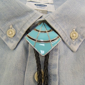 Perfect Fathers Day Gift Silver Bolo Tie Country Western Wear Southwestern Jewelry Leather Necklace Rodeo Jewelry Boho Chic Necklace 80463-3