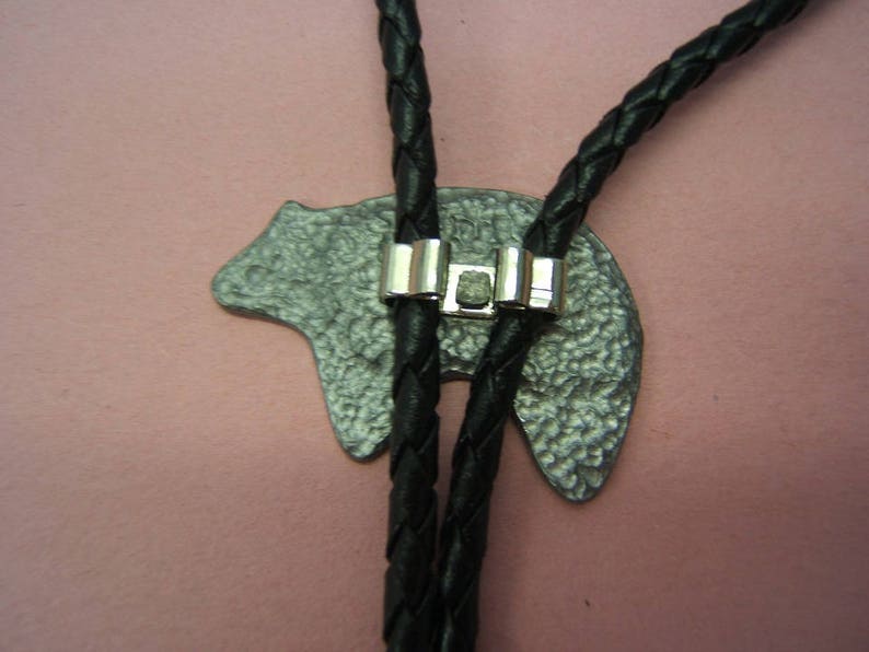 Indian Style Bear Bolo Tie Bolos Southwestern Western Festival Neckties Necklaces Tribal Pewter Jewelry Gift Idea for Her Him #80132-1