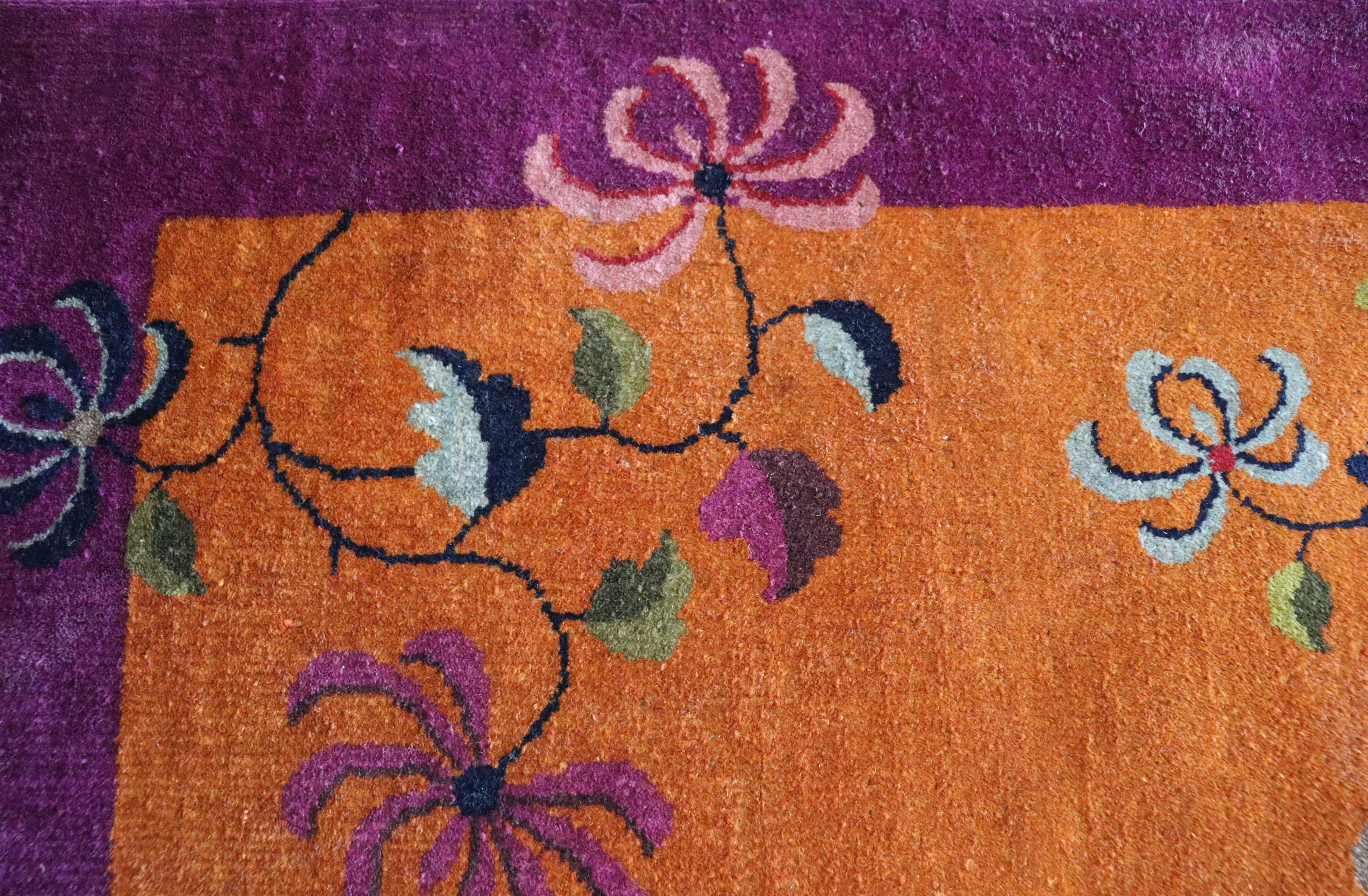Art-Deco-Chinesischen Teppich die tanzenden Blumen 2'1 | Etsy