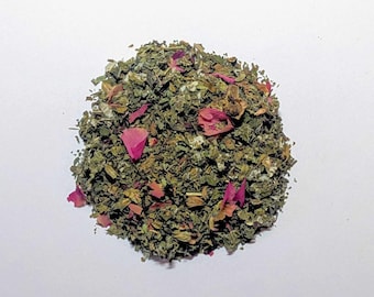 Mezcla de té de hierbas Serenity Bliss, té para rituales de meditación o relajación vespertina, té de hierbas de hojas sueltas orgánico elaborado a mano