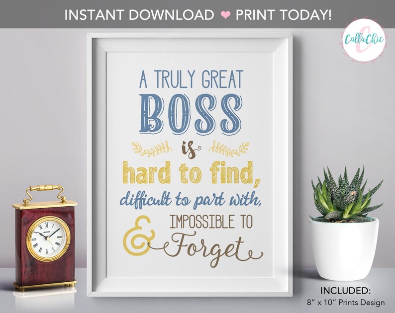 Boss Wall Art PRINTABLE Appreciation / Farewell / Retirement Gift, INSTANT Download DIY Truly great Boss Typographic art print image 1