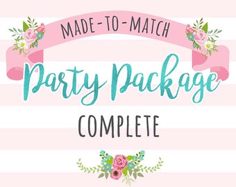 Party Package (COMPLETE) - Invitation, Banner, Thank You Card, Party Circle, etc