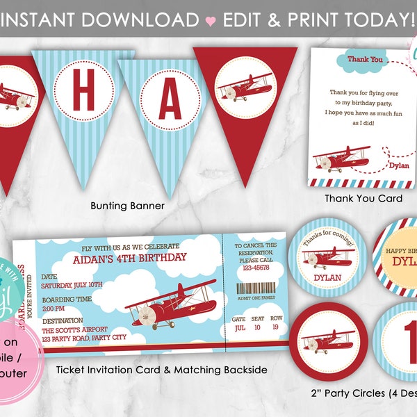 Vintage Airplane Party - Etsy
