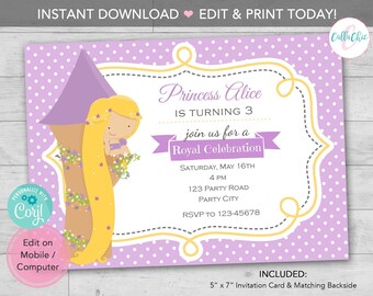 Rapunzel Enchanted Invitation Sky Lantern Birthday Invite - Etsy