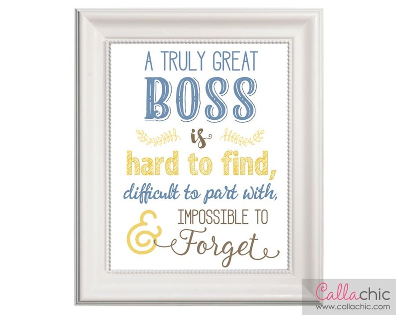 Boss Wall Art PRINTABLE Appreciation / Farewell / Retirement Gift, INSTANT Download DIY Truly great Boss Typographic art print image 2